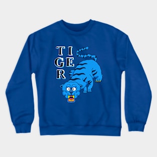 Japanese Tattoo style blue Tiger Crewneck Sweatshirt